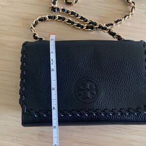 Tory Burch Black Leather Crossbody with Chain